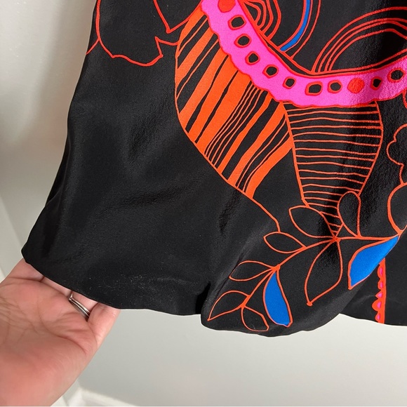 Tibi Silk Halter Sleeveless Dress-Bubble Hem-Black Pink-Size 2 - Picture 4 of 9